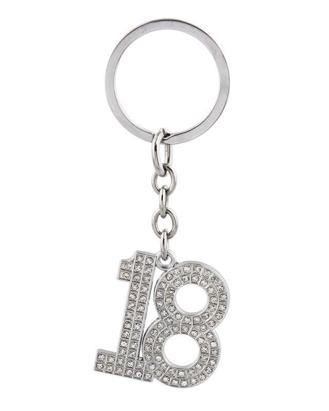 18th Birthday Crystal Keyring