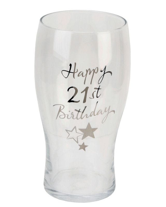 21st Birthday Beer Glass