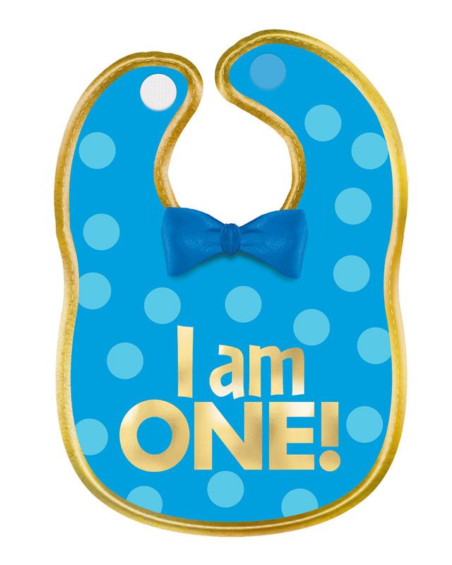 Blue 1st Birthday Fabric Bib