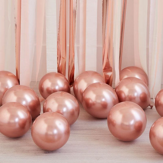 Rose Gold Chrome Balloons - 5" Latex (40pk)