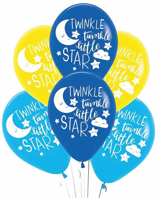 Twinkle Little Star 4 Sided Latex Balloons - 11" (6pk)