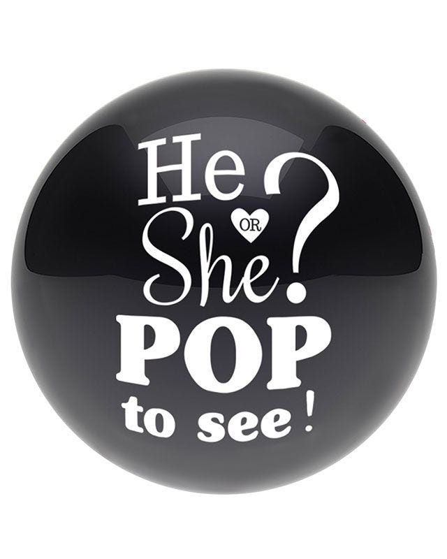 He or She Printed Pop to See - 24" Latex Balloon