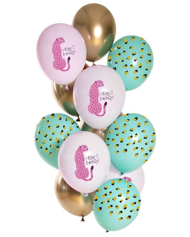 Birthday Panther Balloons - 12" Latex (12pk)