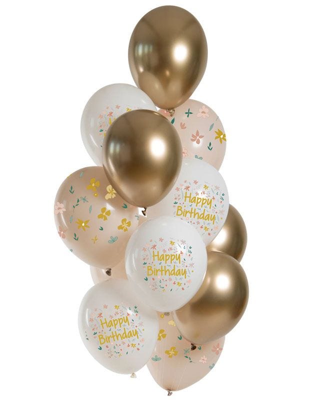 Birthday Blossom Balloons - 12" Latex (12pk)