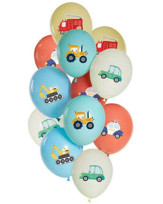 Birthday Vehicles Balloons - 12" Latex (12pk)