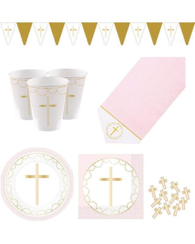 Pink Celebration Cross Deluxe Party Pack for 8