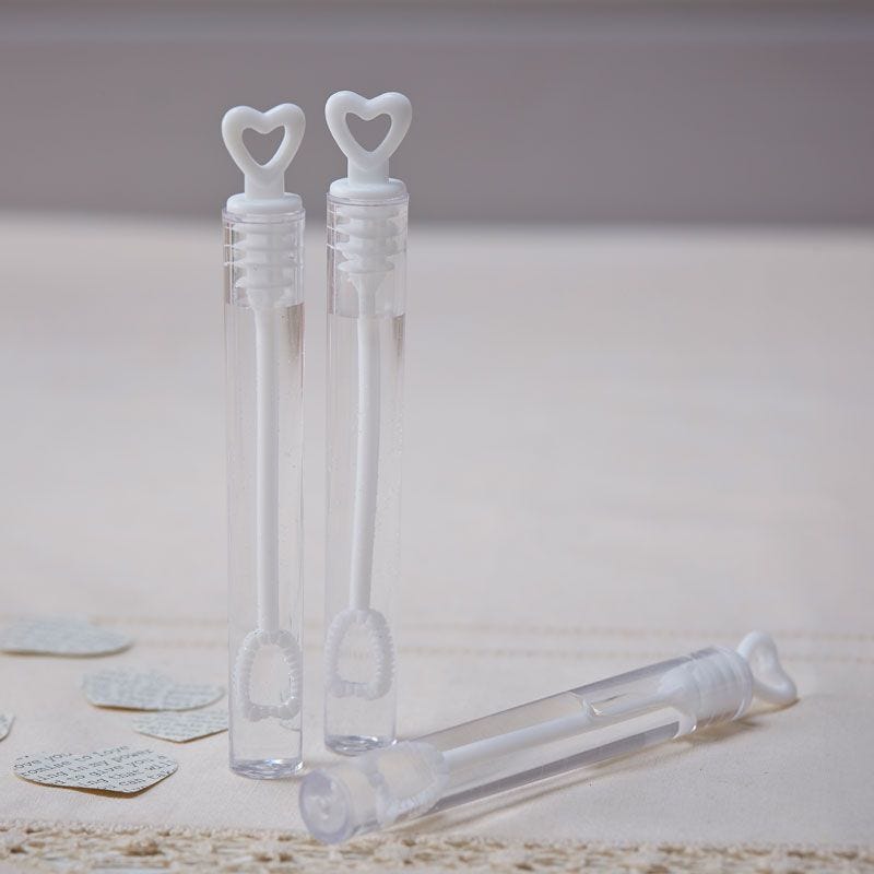 Heart Tube Wedding Bubbles (24pk)