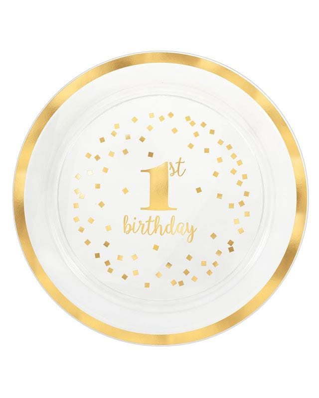 Gold 1st Birthday Plastic Tray - 40cm