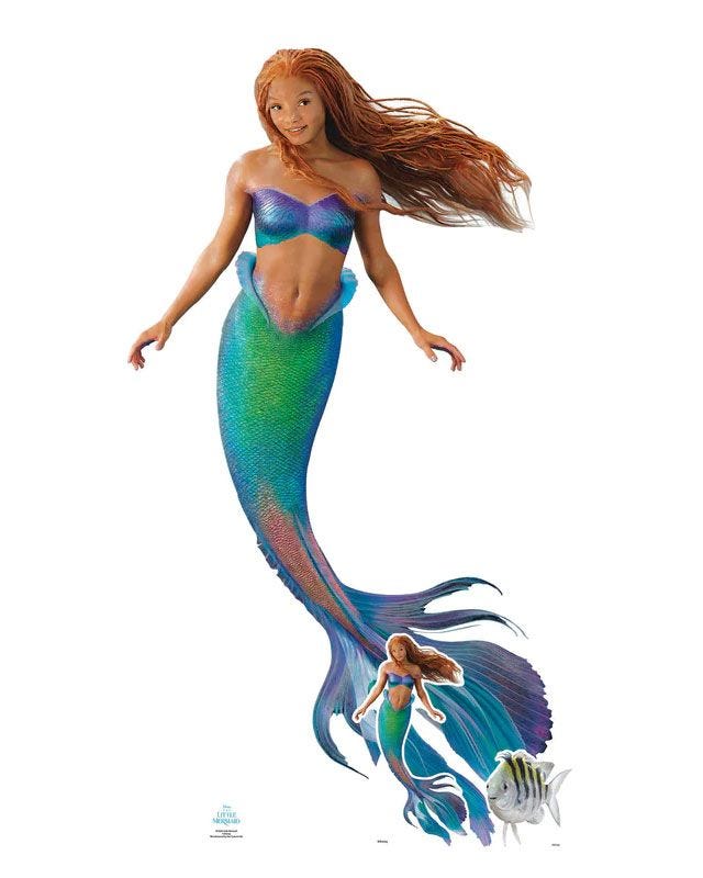 Little Mermaid Live Action Halle Bailey Cardboard Cutout - 173cm x 93cm