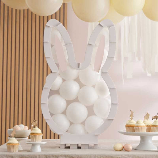 White Bunny Mosaic Balloon Frame - 73cm