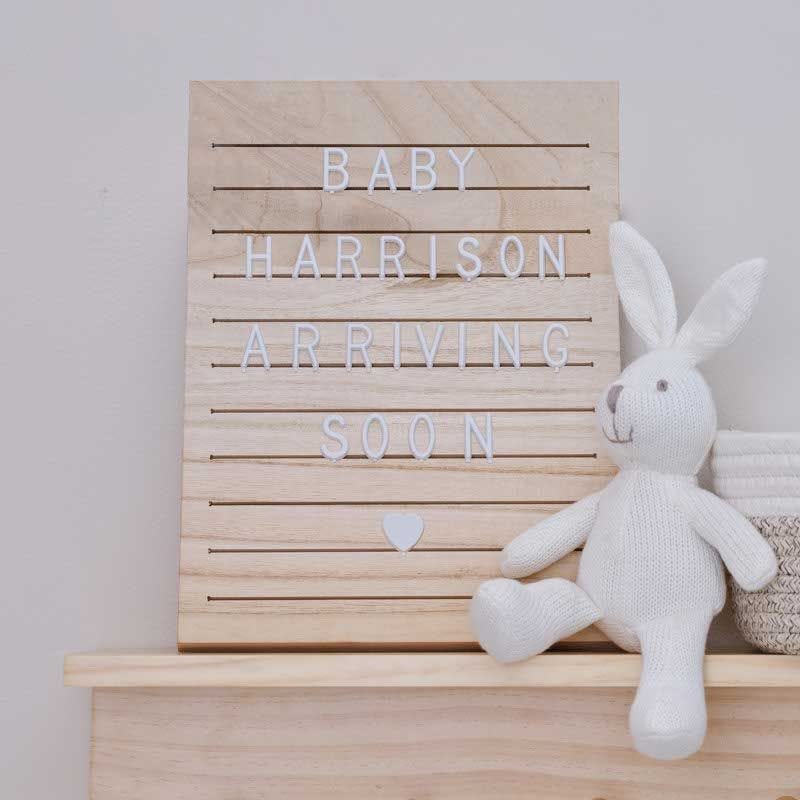 Wooden Letter Board with White Letters - 30cm x 20cm