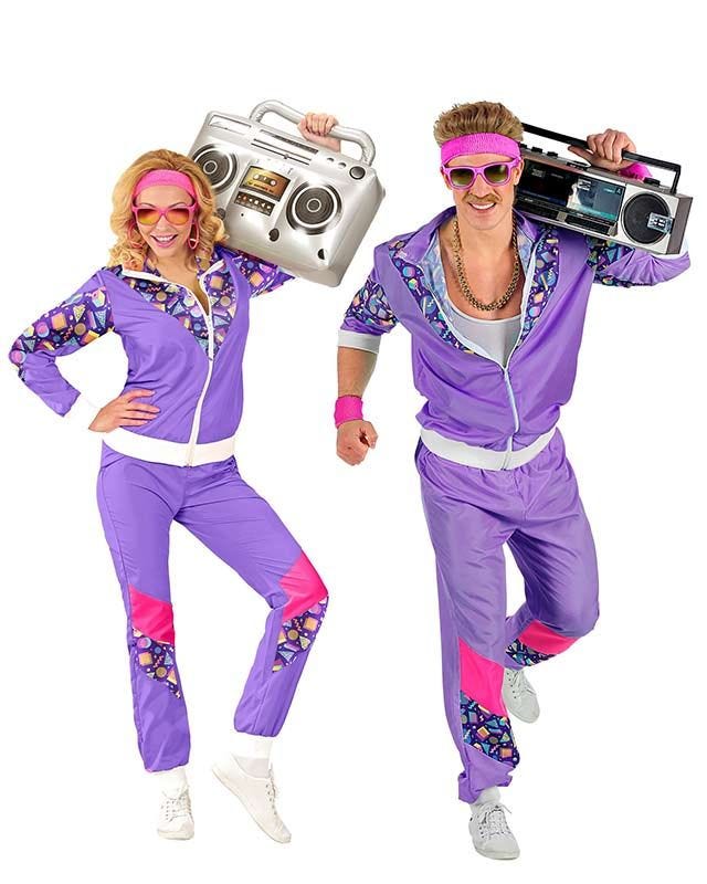 80s Purple Shell Suit - Adult Costume