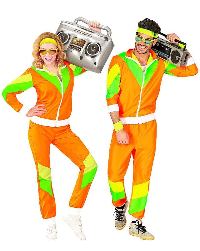 80s Orange Shell Suit - Adult Costume