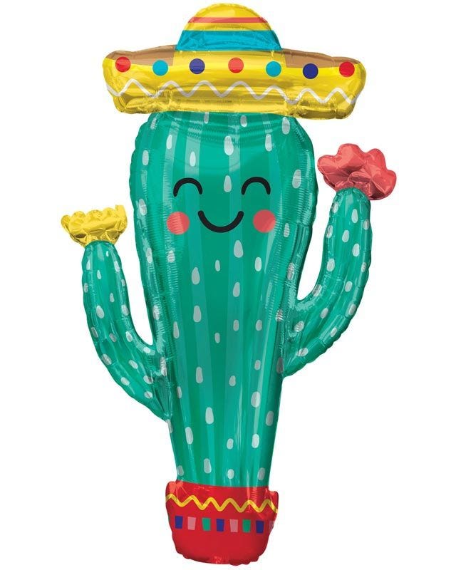 Fiesta Cactus SuperShape Foil Balloon - 38"