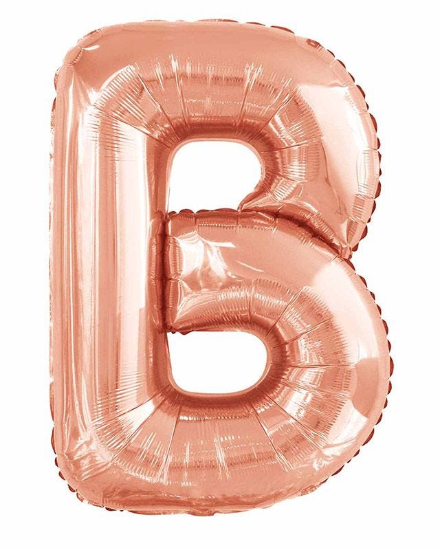 B Rose Gold Letter Balloon - 34" Foil