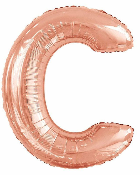 C Rose Gold Letter Balloon - 34" Foil