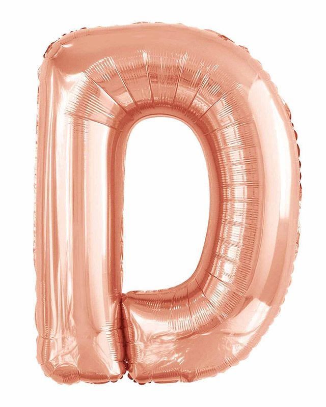 D Rose Gold Letter Balloon - 34" Foil