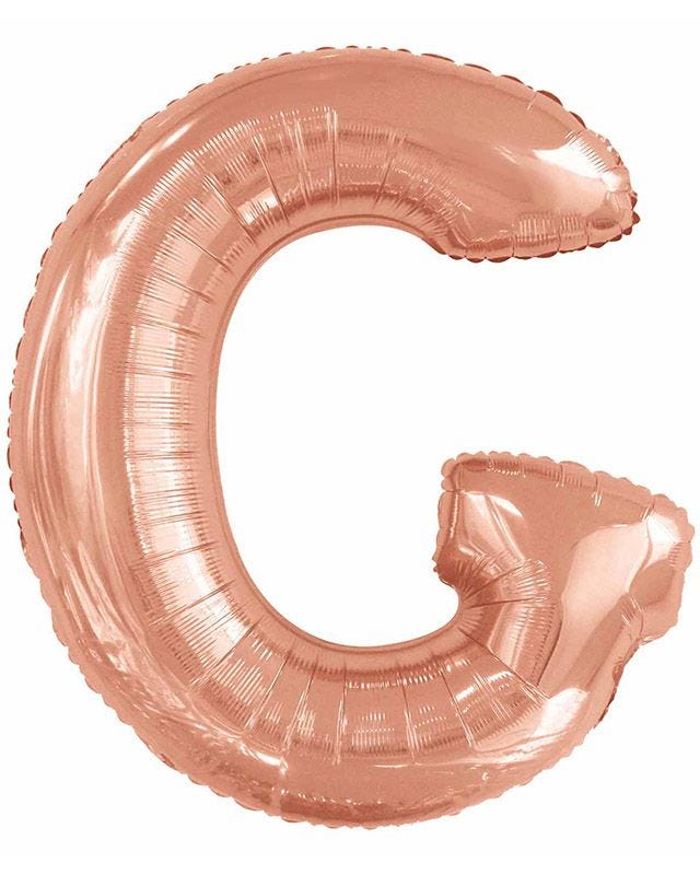 G Rose Gold Letter Balloon - 34" Foil