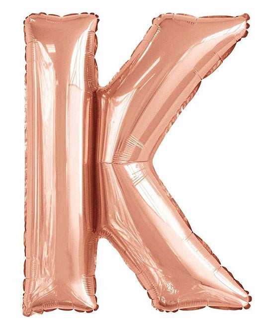 K Rose Gold Letter Balloon - 34" Foil