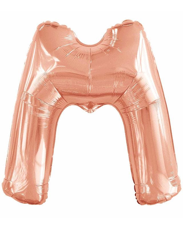 M Rose Gold Letter Balloon - 34" Foil