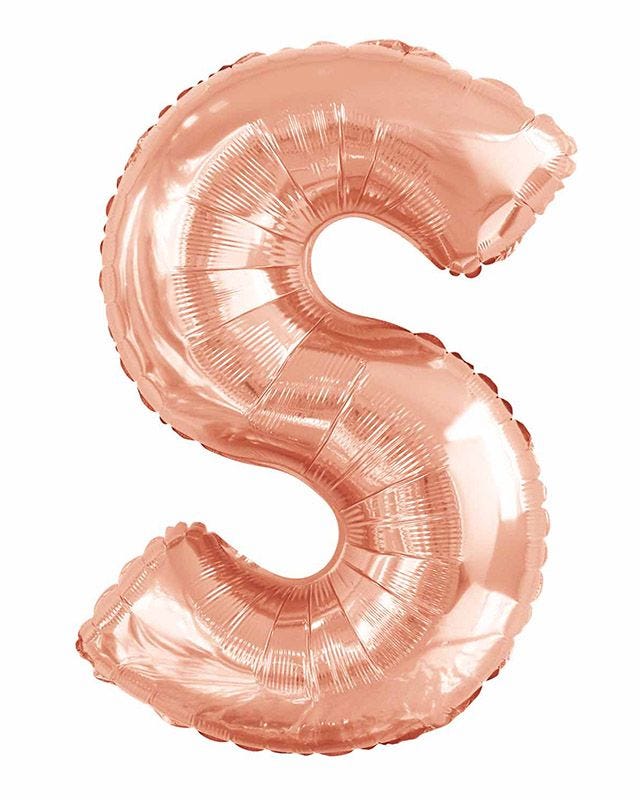 S Rose Gold Letter Balloon - 34" Foil