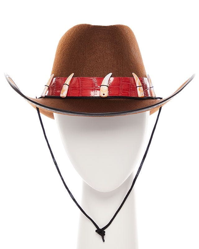 Brown Cowboy Hat with Teeth