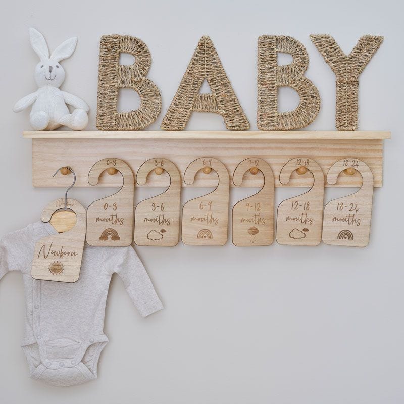 Wooden Baby Age Clothes Dividers (7pk)