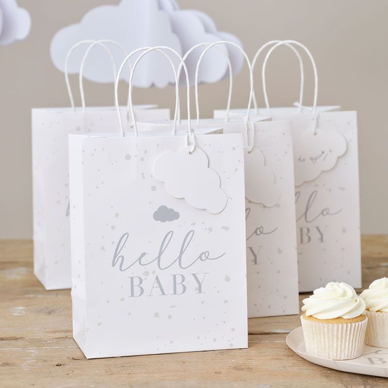 Hello Baby Small Gift Bag - 21.5cm x 15cm (5pk)