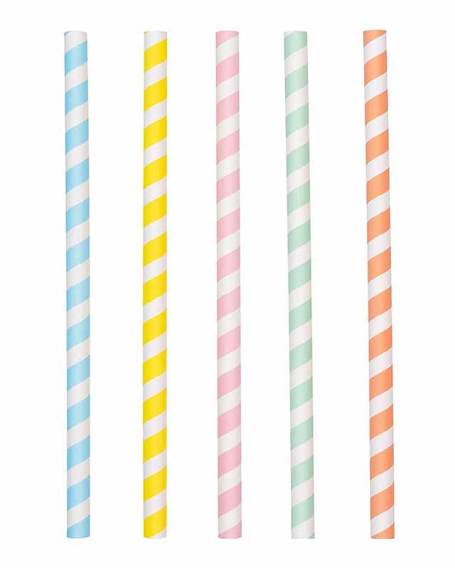 Pastel Ice Cream Assorted Paper Milkshake Straws (10pk)