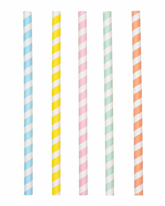 Pastel Ice Cream Assorted Paper Milkshake Straws (10pk)