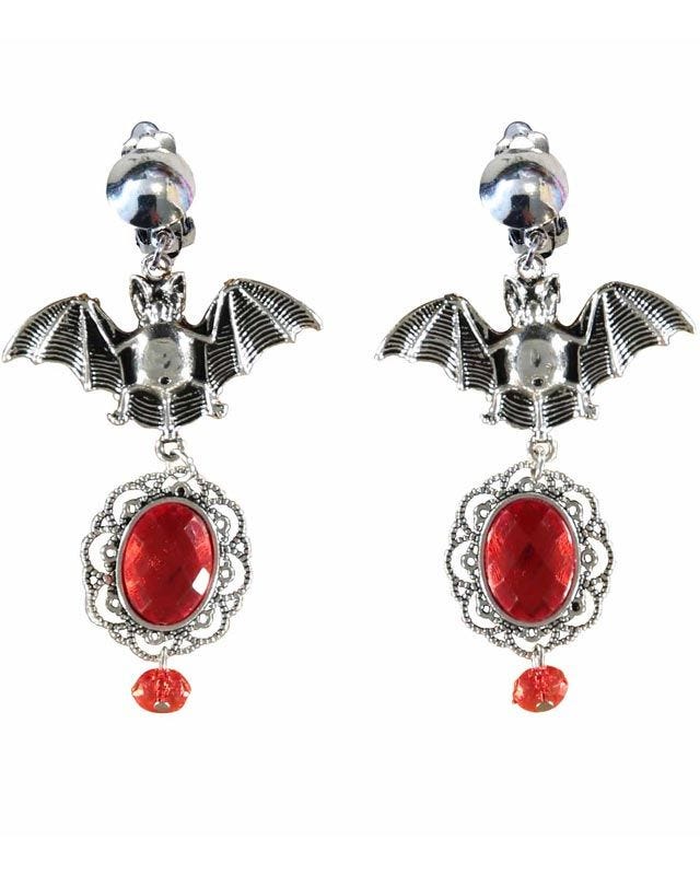 Ruby Bat Earrings