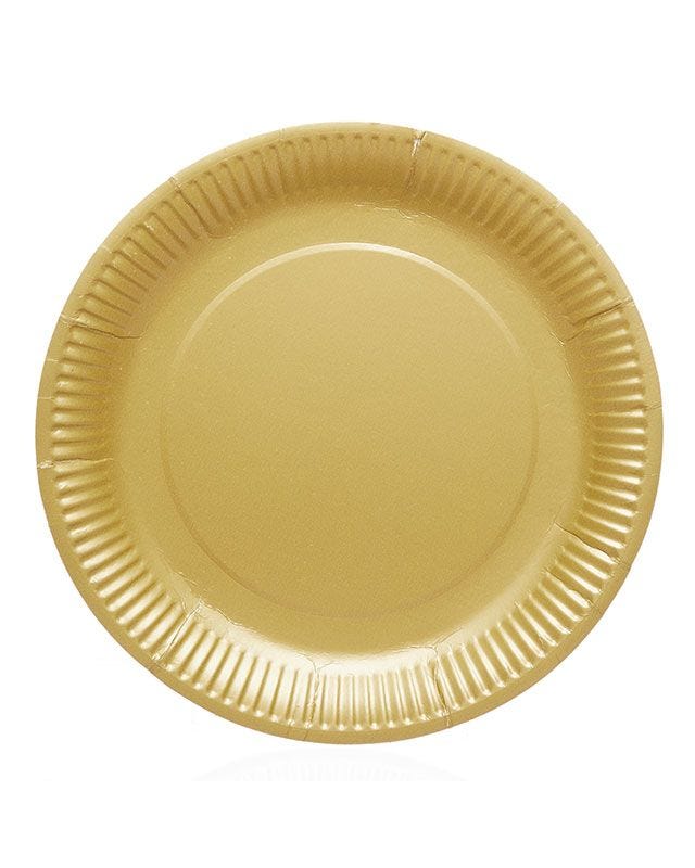 Gold Matte Paper Plates - 23cm (8pk)