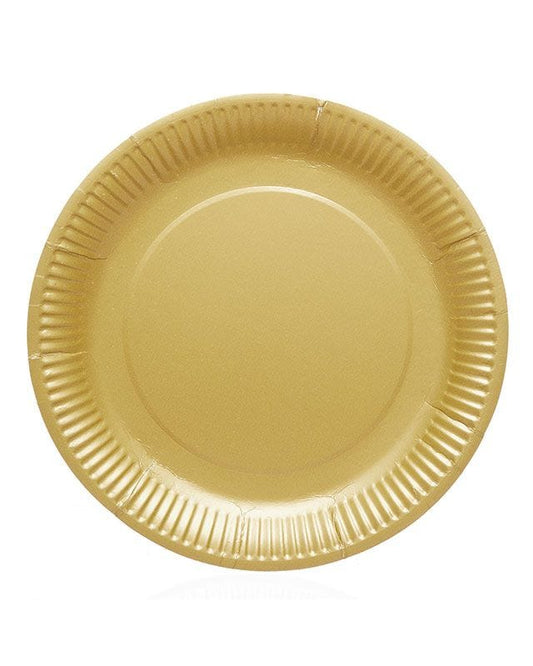 Gold Matte Paper Plates - 23cm (8pk)