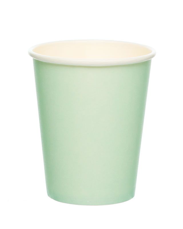 Mint Green Paper Cups - 237ml (8pk)