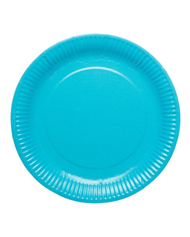 Turquiose Paper Plates - 23cm (8pk)