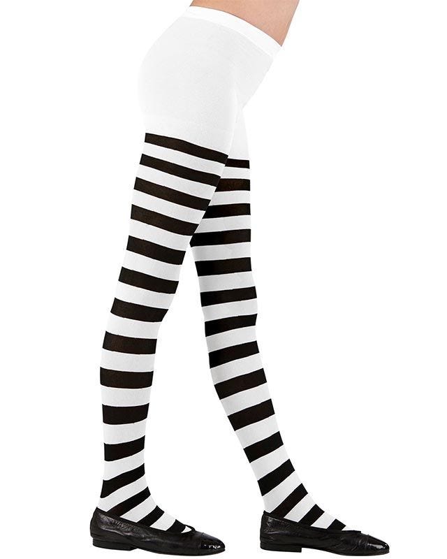 White & Black Tights - Child 7-10 Years