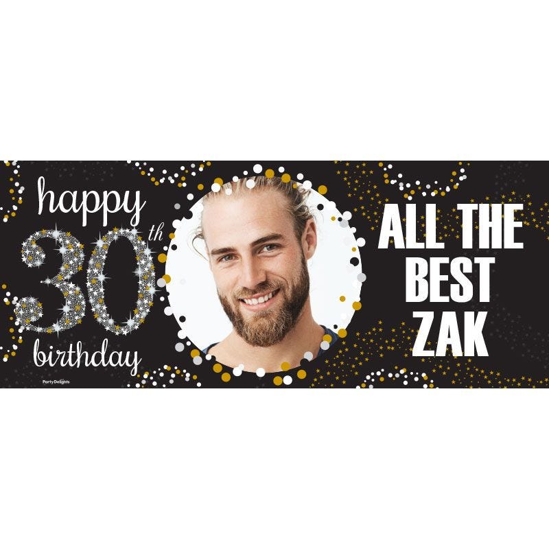 30th Sparkling Celebration Personalised Banner