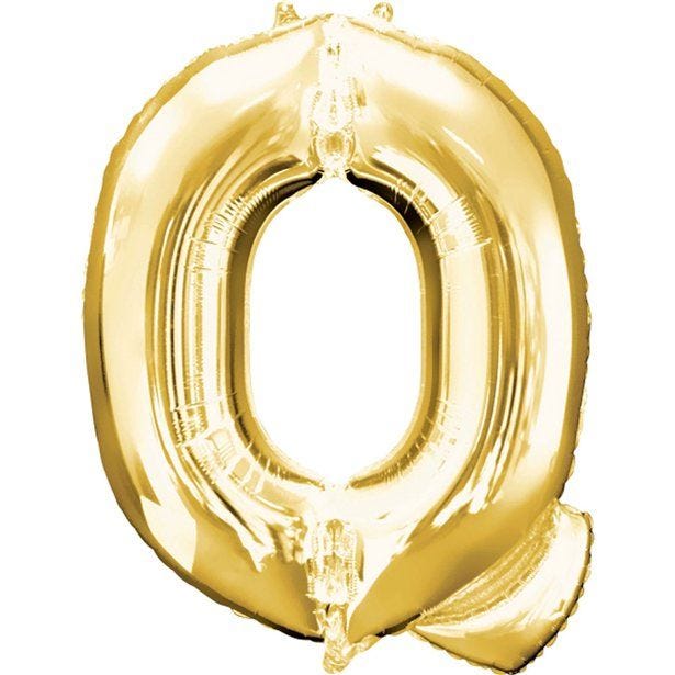 Gold Letter Q Balloon - 34" Foil