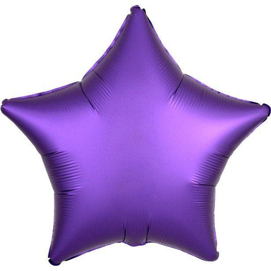 Purple Royale Satin Luxe Star Foil Balloon - 18" unpackaged