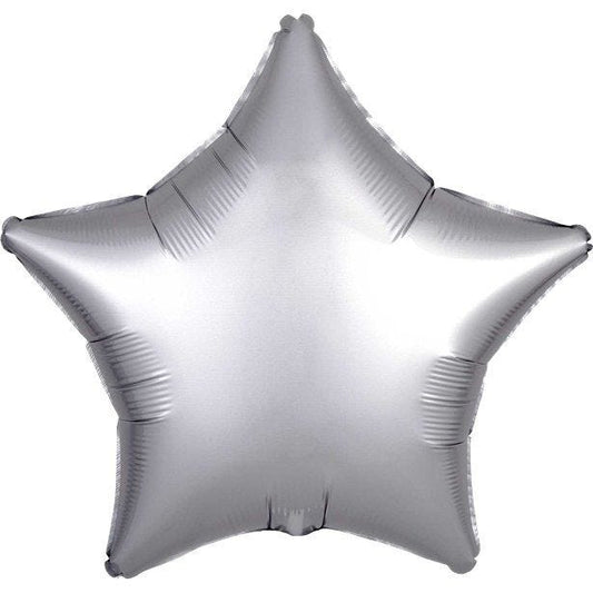 Platinum Satin Luxe Star Foil Balloon - 18" Unpackaged