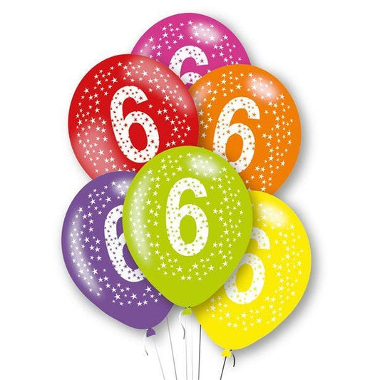 Age 6 Latex Balloons - 11" (6pk)