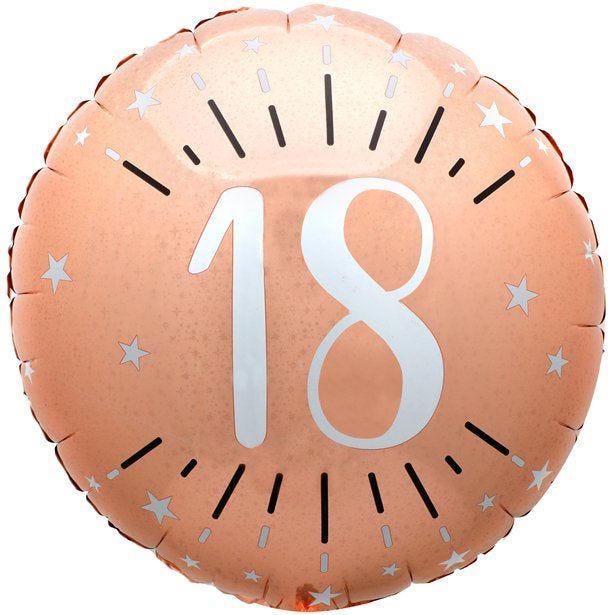 Sparkling Rose Gold 18th Foil Balloon - 18"