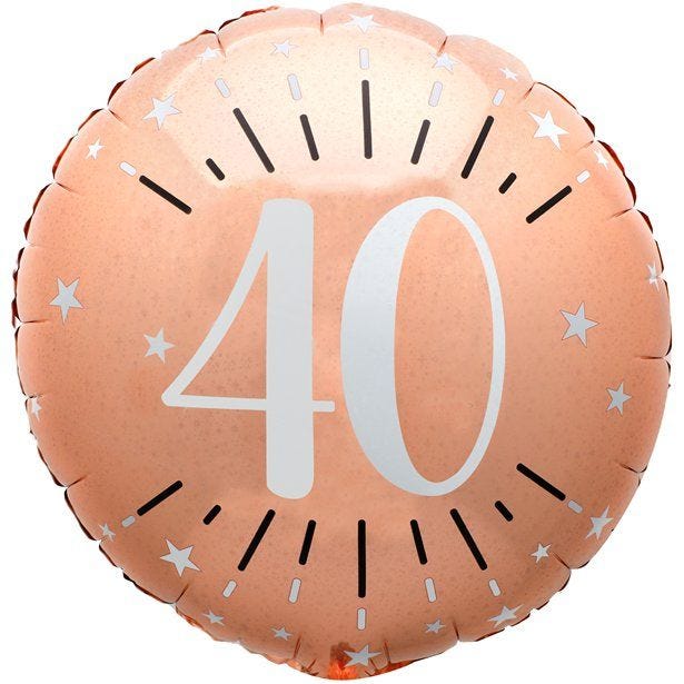 Sparkling Rose Gold 40th Foil Balloon - 18"