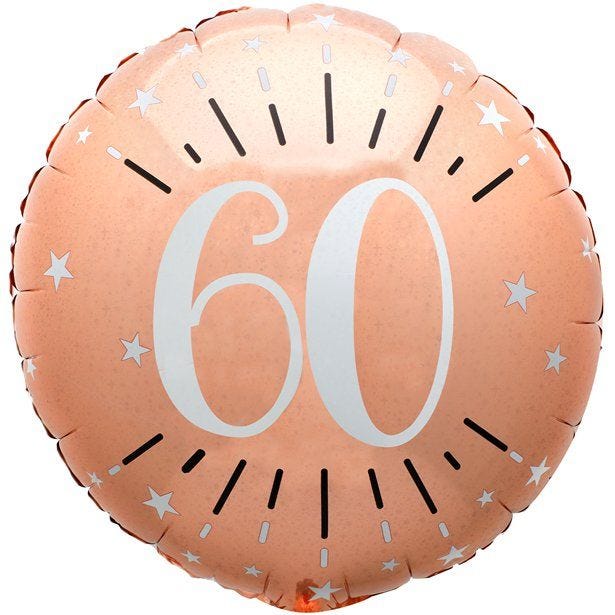 Sparkling Rose Gold 60th Foil Balloon - 18"