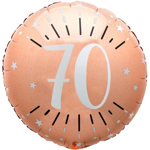 Sparkling Rose Gold 70th Foil Balloon - 18"