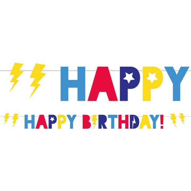 Super Hero Party 'Happy Birthday' Paper Banner - 2.5m