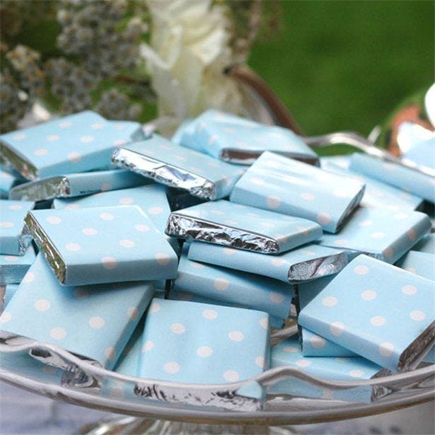 Baby Blue Polka Dot Chocolate Neapolitans x20