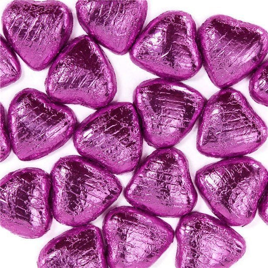 Pink Foil Chocolate Hearts x20