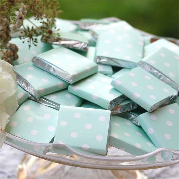 Mint Green Polka Dot Chocolate Neapolitans - 20pk