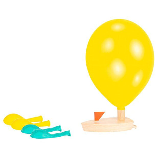 Balloon Air Drive Wooden Boat with 9" Latex Balloons (5pk)